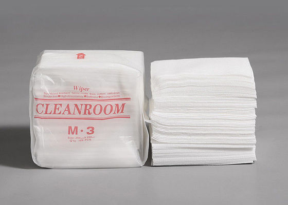 9x9 Inch White Dry Polyester Cleanroom Wipes For Labs